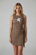 Stolo Clothing Co Leopard Print Snatched Silhouette Dress