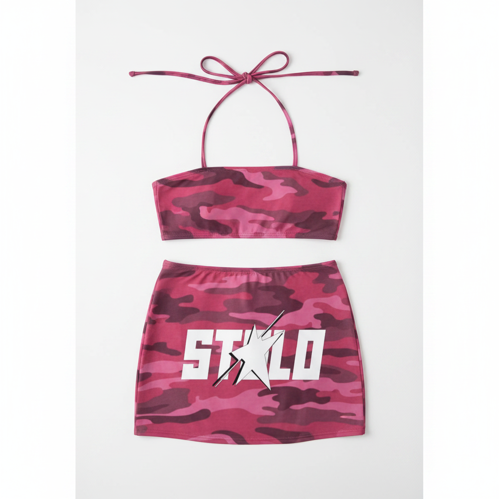 Stolo Clothing Co STARCHILD ROSE CAMO Hip Huggin Halter Neck Swim Suit