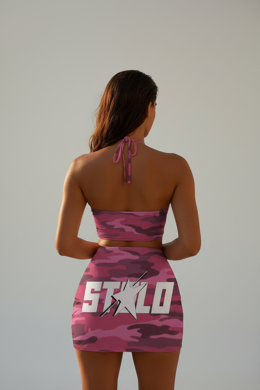Stolo Clothing Co STARCHILD ROSE CAMO Hip Huggin Halter Neck Swim Suit