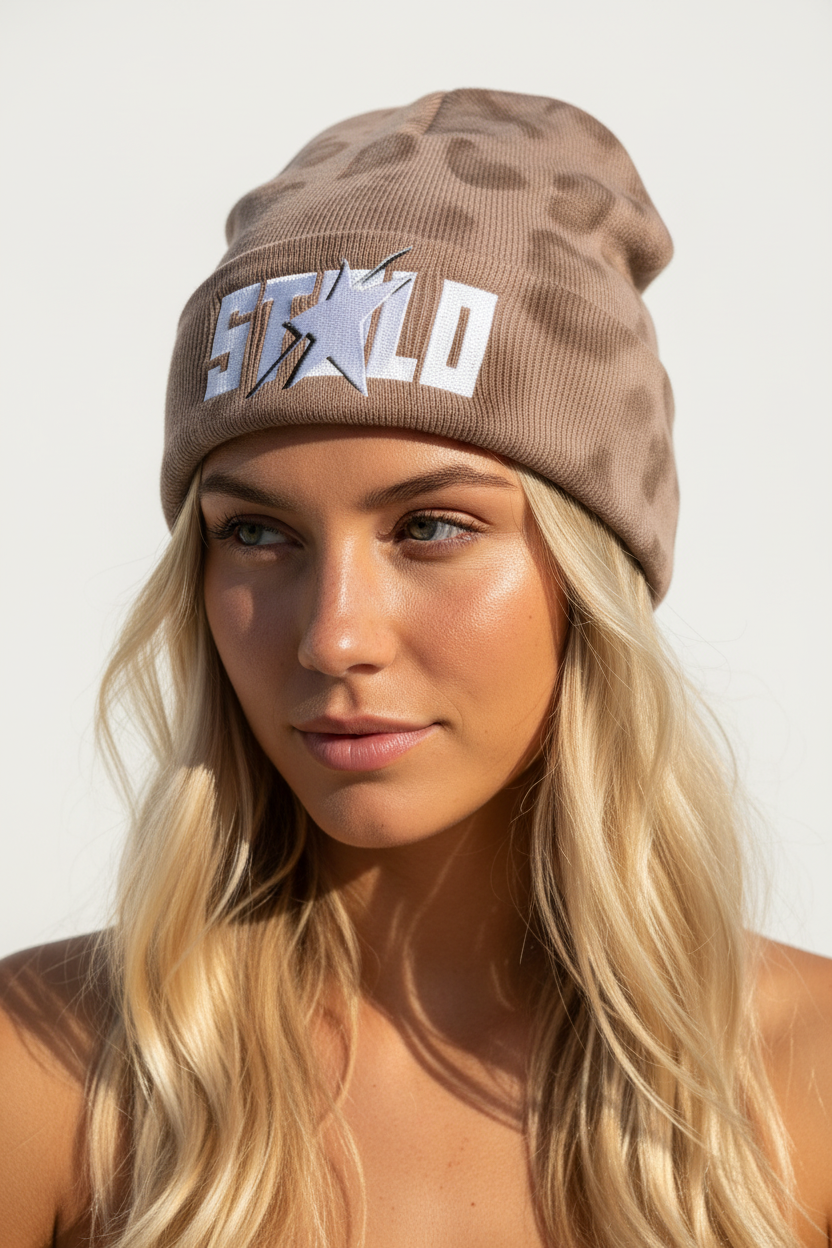 Stolo Clothing Co STARCHILD Leopard Print Knitted Beanie