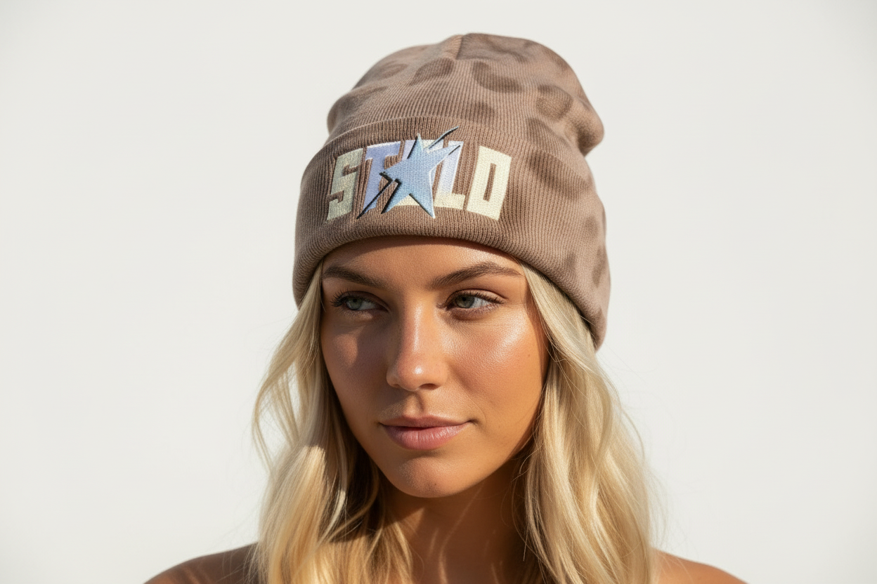 Stolo Clothing Co STARCHILD Leopard Print Knitted Beanie
