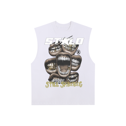 Limited Edition Stolo Clothing Co STILL SHINNING Raw Edge Cotton Tank Top Tee