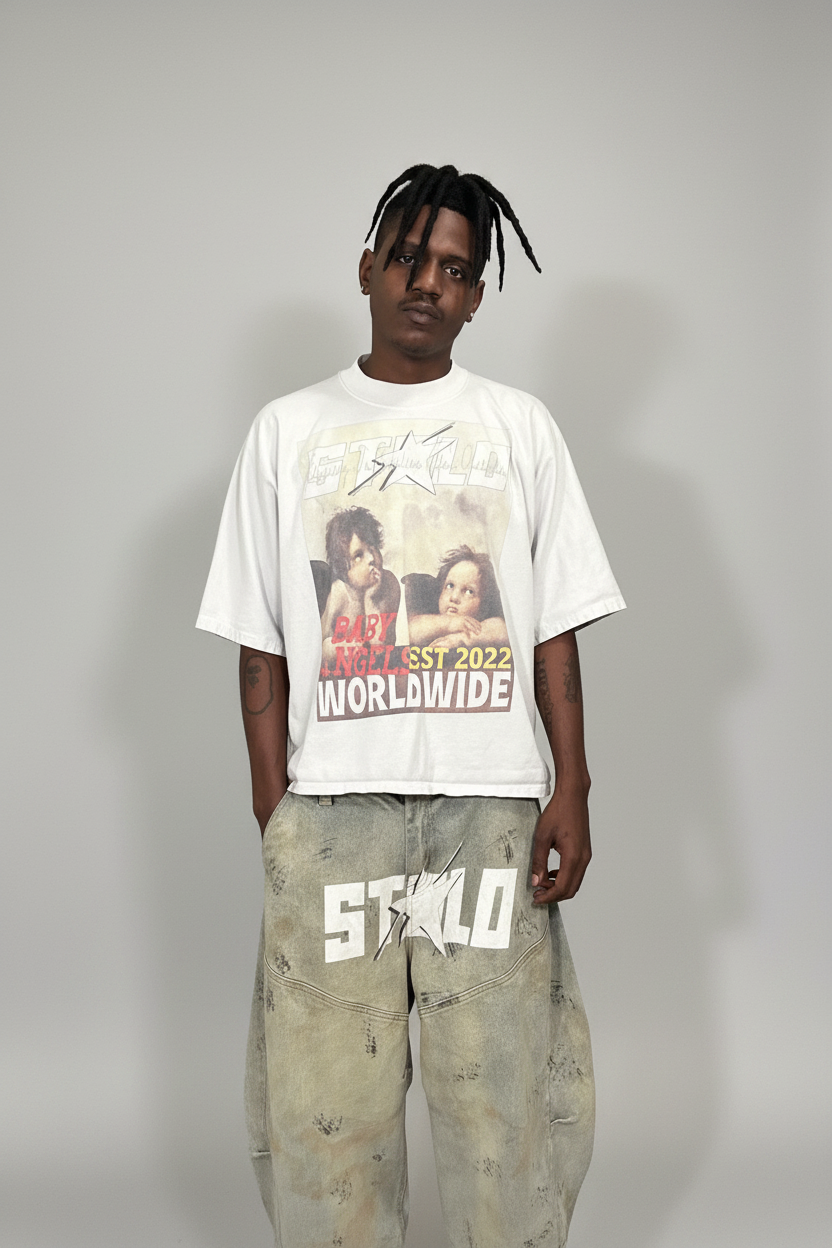 Limited Edition Stolo Clothing Co BABY ANGELS Oversized Boxy Tee