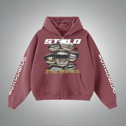 Limited Edition Stolo Clothing Co Still Shining Cropped Double-Zip Up Hoodie