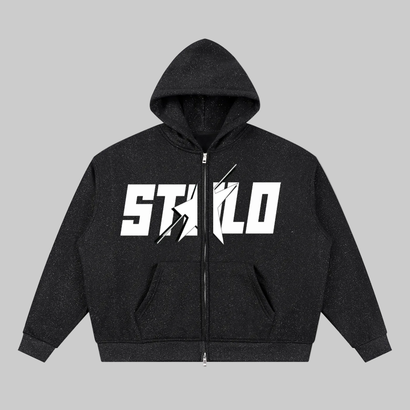 Stolo Clothing Co Starchild Reborn Diamond Dust Full Zip Boxy Hoodie