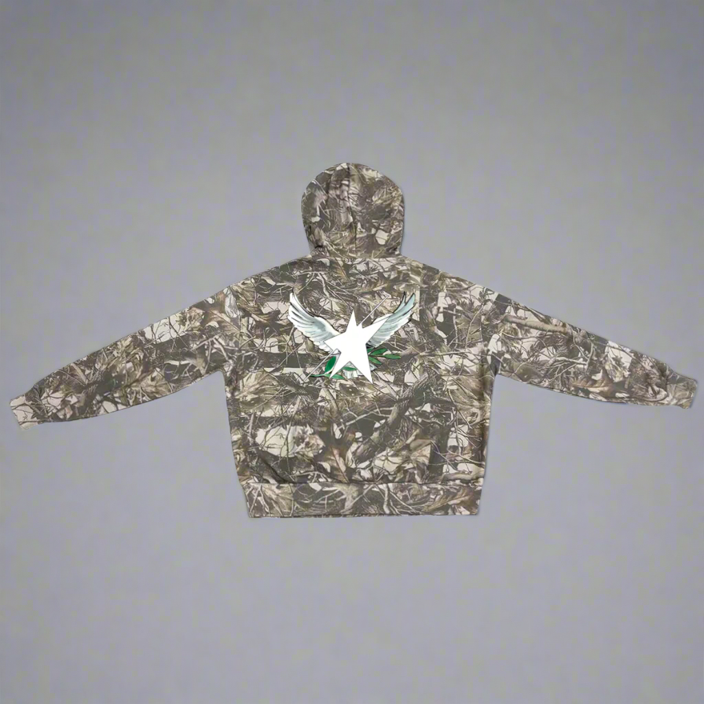 Stolo Clothing Co Birdies French Terry Tree Print Camo Hoodie