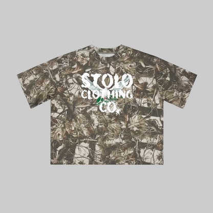 Stolo Clothing Co Birdies Cropped Tree Print Camo Tee