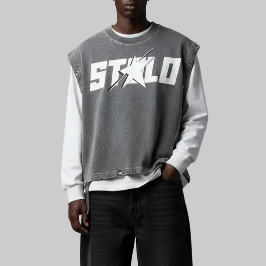 Stolo Clothing Co STARCHILD Distressed Tank Top x Long Sleeve Double Tee