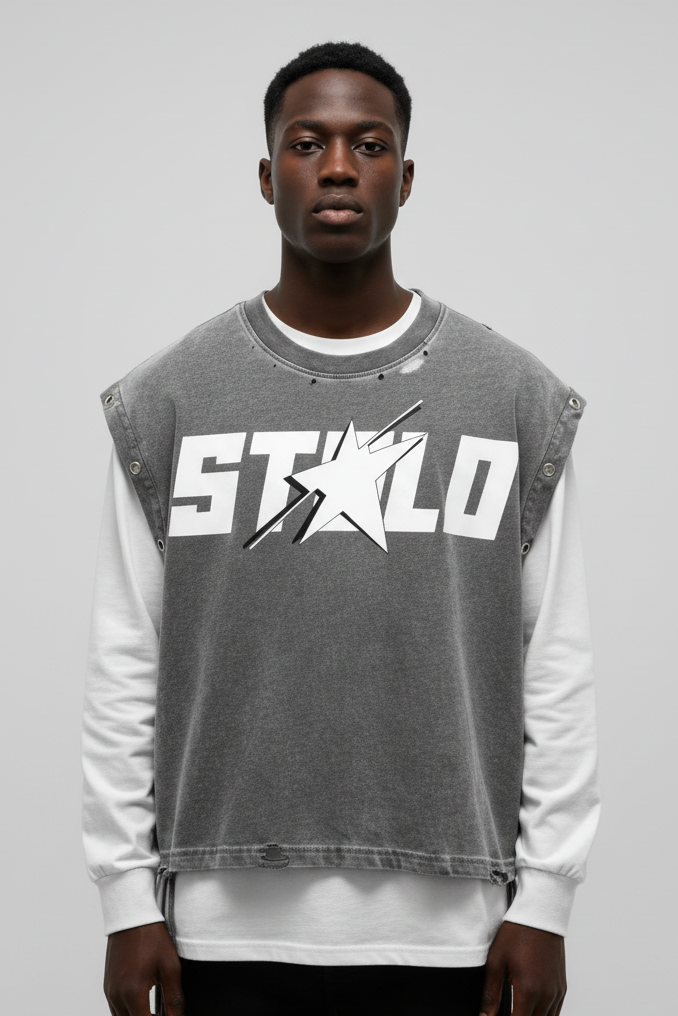 Stolo Clothing Co STARCHILD Distressed Tank Top x Long Sleeve Double Tee