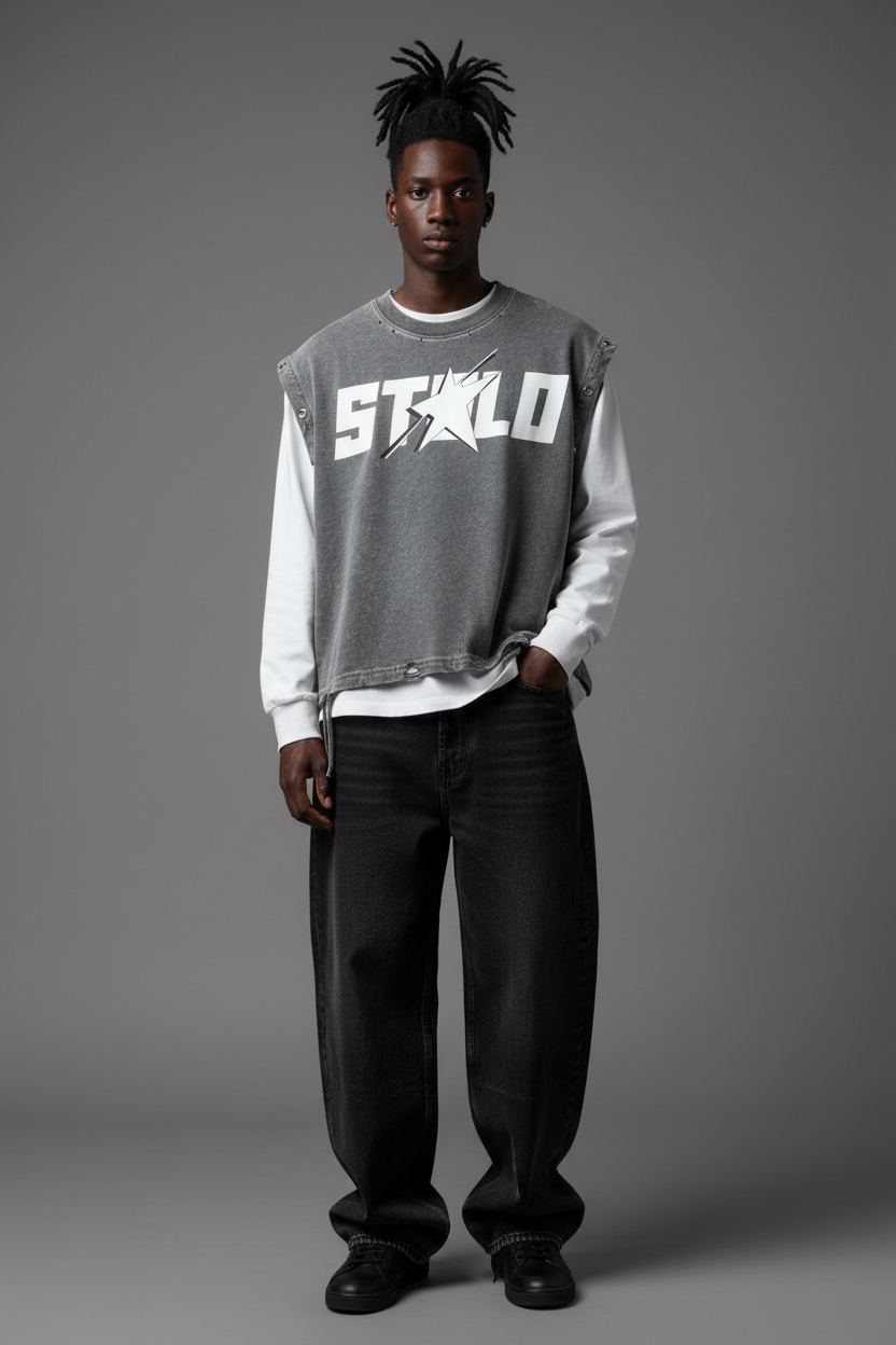 Stolo Clothing Co STARCHILD Distressed Tank Top x Long Sleeve Double Tee