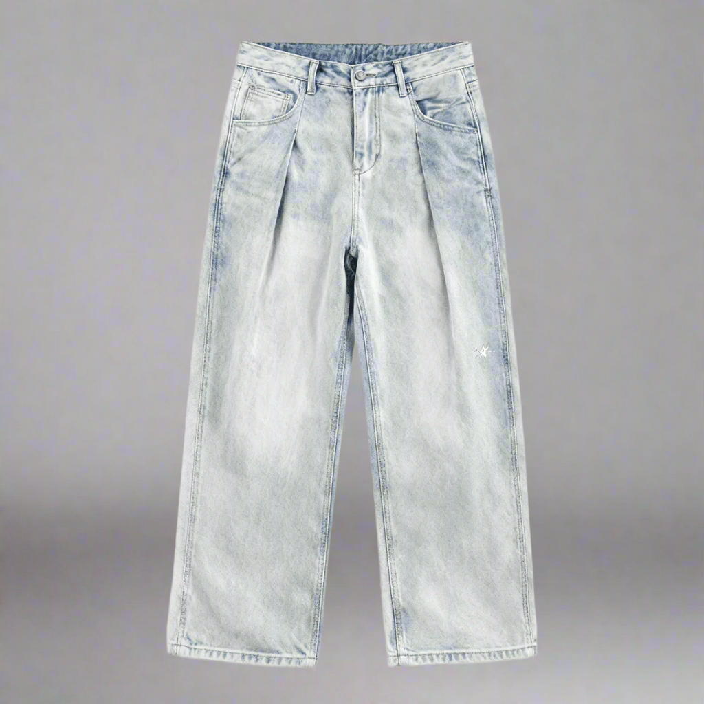 Stolo Clothing Co Essential Baggy Faded Blue Denim Jeans