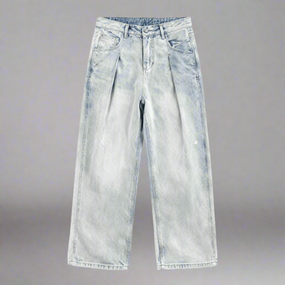 Stolo Clothing Co Essential Baggy Faded Blue Denim Jeans