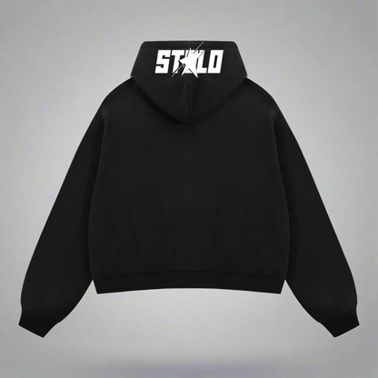 Stolo Clothing Co EVIL NUN Boxy Cropped Fleece Zip-up Hoodie