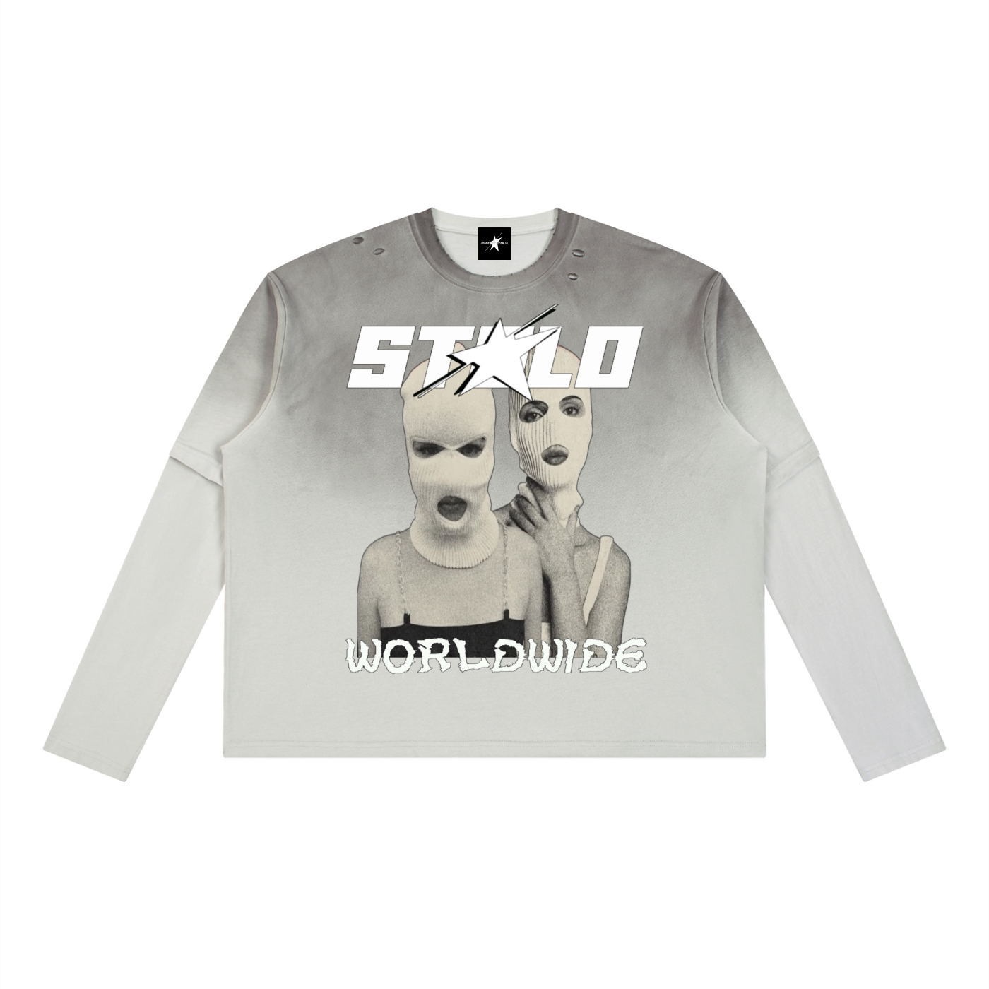 Stolo Clothing Co PREYING NUN Vintage Wash Double Layered Tee (250GSM)