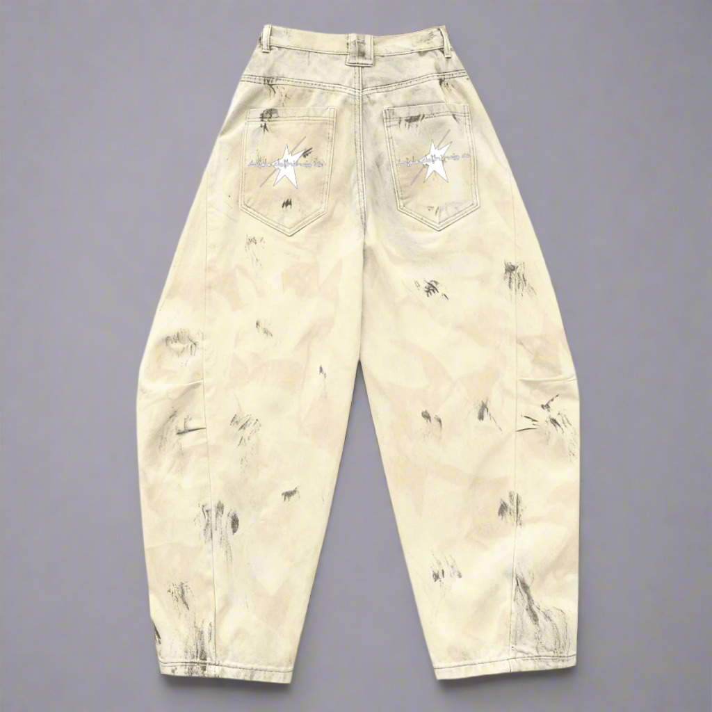 Stolo Clothing Co STARCHILD 1 OF 1 Unisex Dirty Washed Curved Blade Baggy Jeans