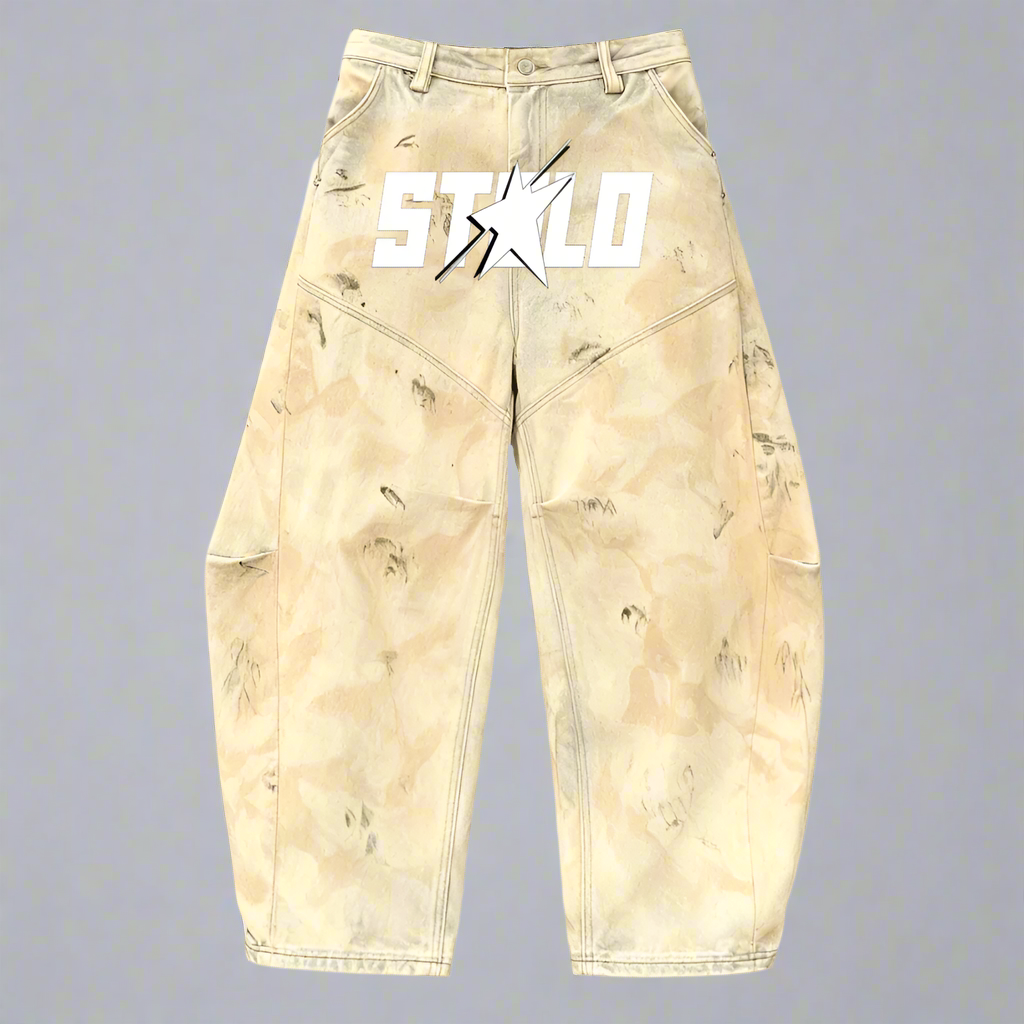 Stolo Clothing Co STARCHILD 1 OF 1 Unisex Dirty Washed Curved Blade Baggy Jeans