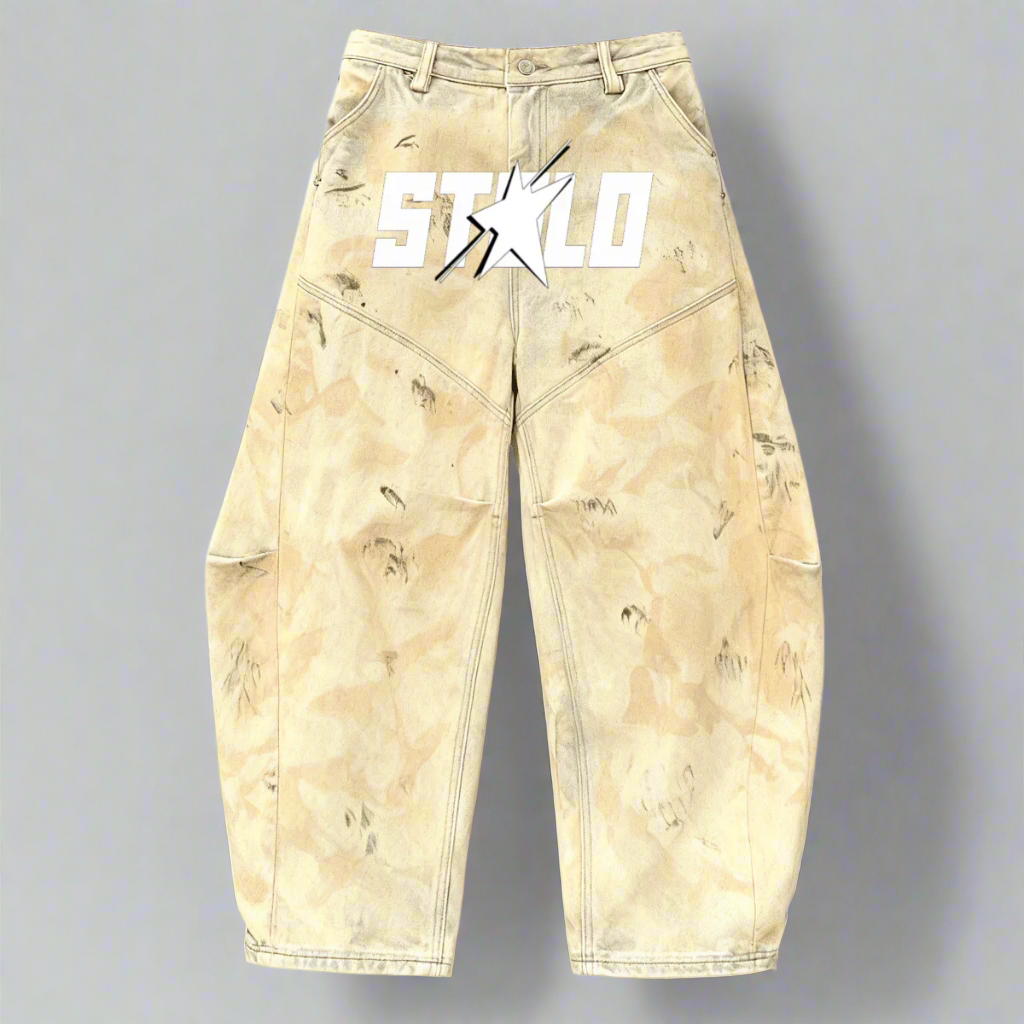 Stolo Clothing Co STARCHILD 1 OF 1 Unisex Dirty Washed Curved Blade Baggy Jeans