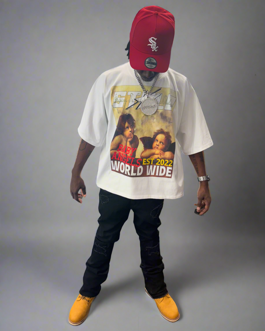 Limited Edition Stolo Clothing Co BABY ANGELS Oversized Boxy Tee