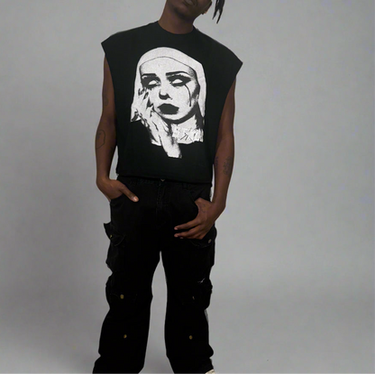 Stolo Clothing Co EVIL NUN French Terry Boxy Tank Top Tee