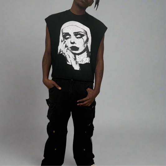 Stolo Clothing Co EVIL NUN French Terry Boxy Tank Top Tee