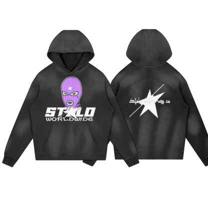 Stolo Clothing Co SKI FEVER X WORLDWIDE Washed Effect Hoodie