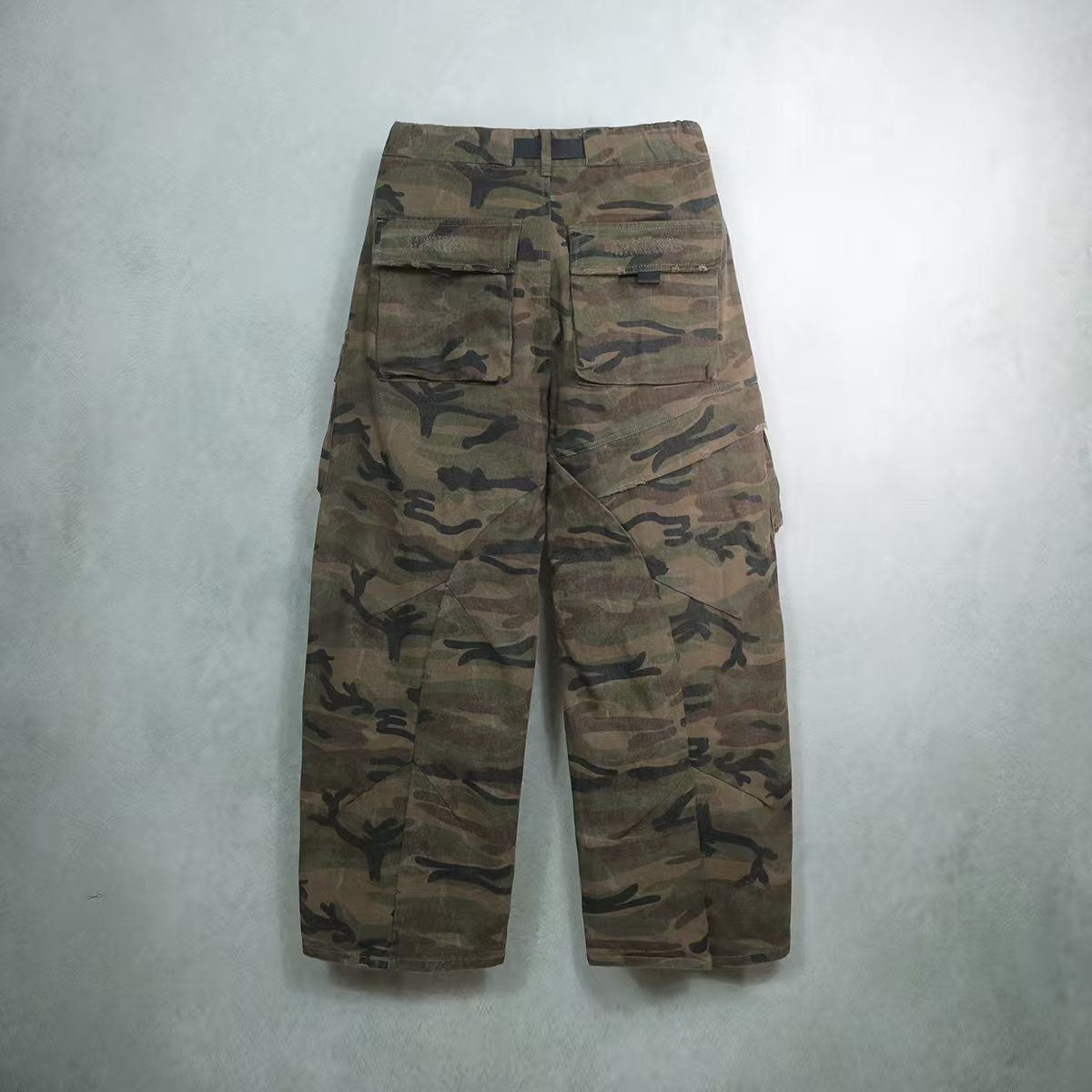 Stolo Clothing Co STARCHILD Camouflage Distressed Baggy Cargo Pants w/ Belt