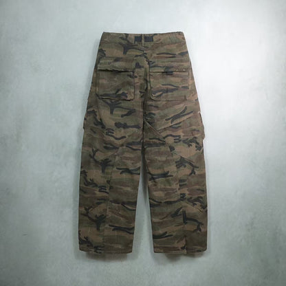 Stolo Clothing Co STARCHILD Camouflage Distressed Baggy Cargo Pants w/ Belt
