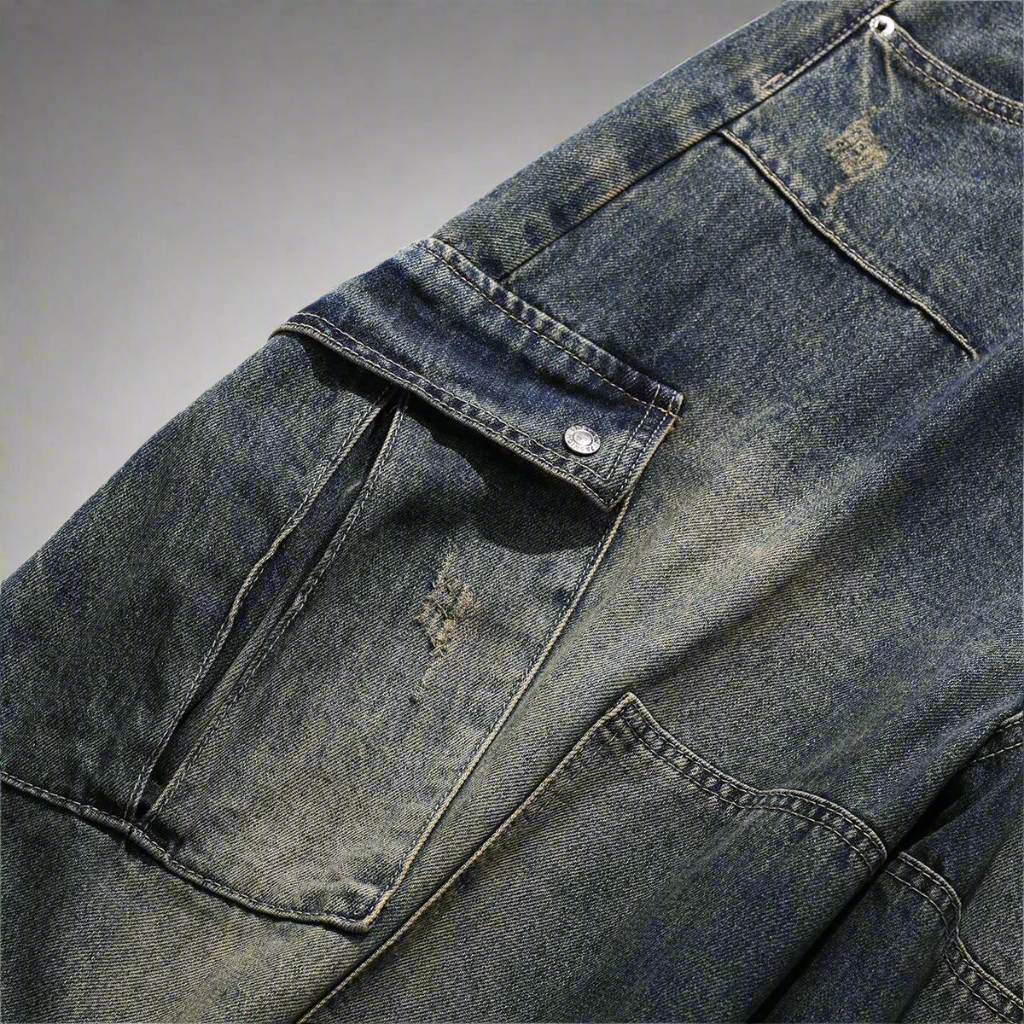 Stolo Clothing Co STARCHILD  Vintage Washed Unisex Baggy Cargo Jeans