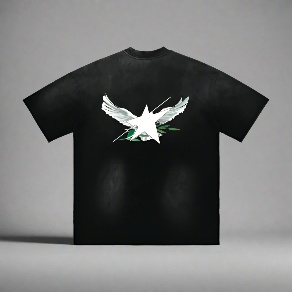 Stolo Clothing Co Birdies Minimalistic Hand-Frayed Sunfaded Tee [ BLACK , PINK & BLUE ]