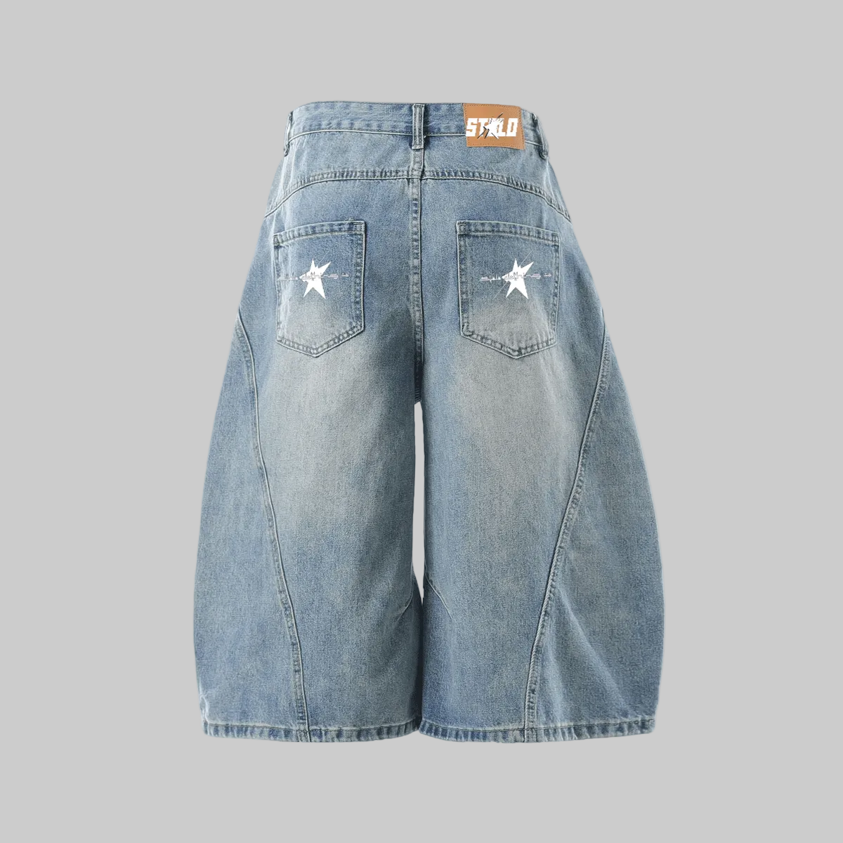 Stolo Clothing Co Essential Unisex Wide-Leg Curved Blade Denim Shorts (JORTS)