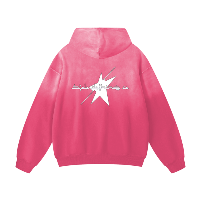 Stolo Clothing Co Starchild Heavyweight Pure Cotton Monkey Washed Hoodie [ PINK, BLUE & BLACK]