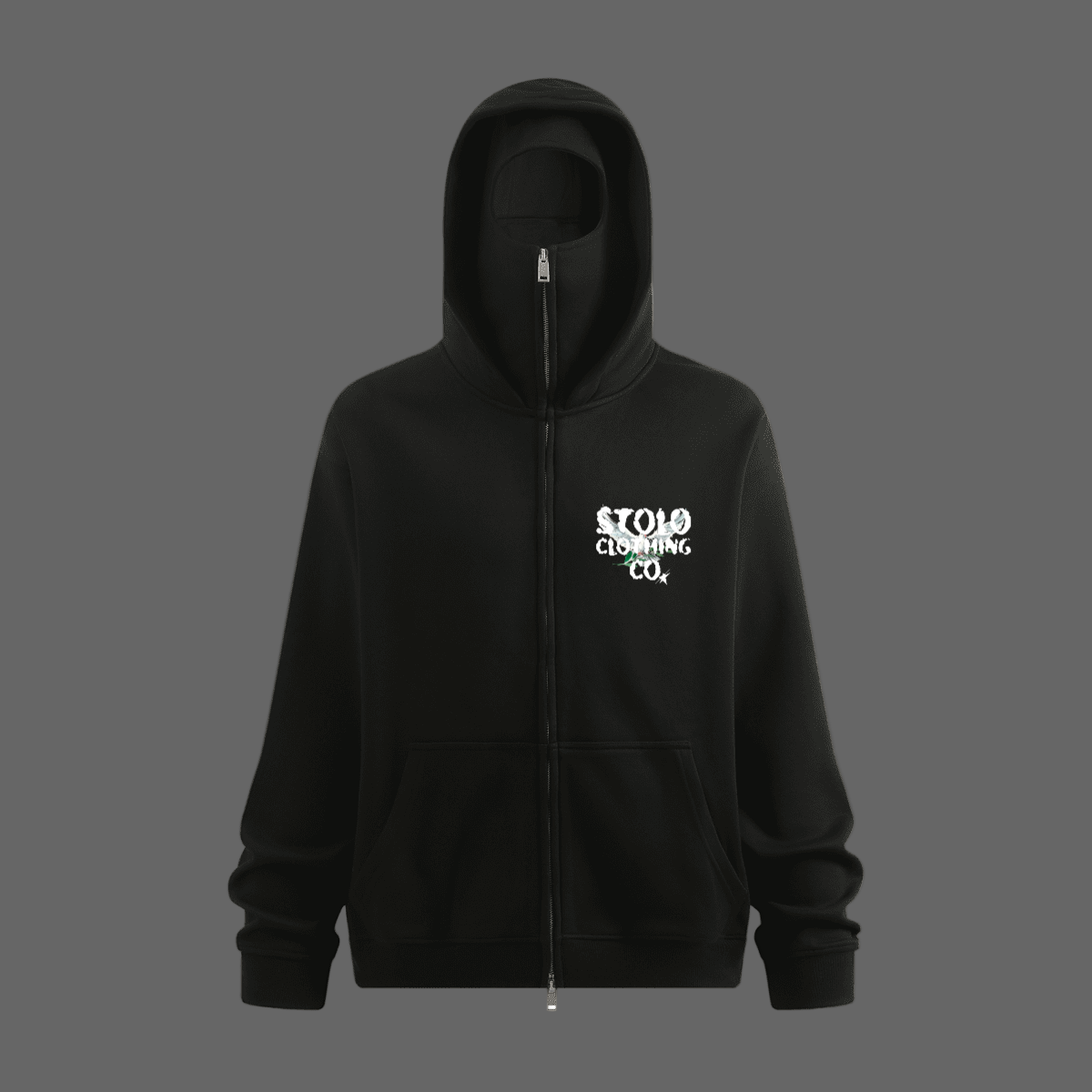 Stolo Clothing Co Birdies Civil War Edition Double Zip-Up Hoodie with Built-in Face Mask