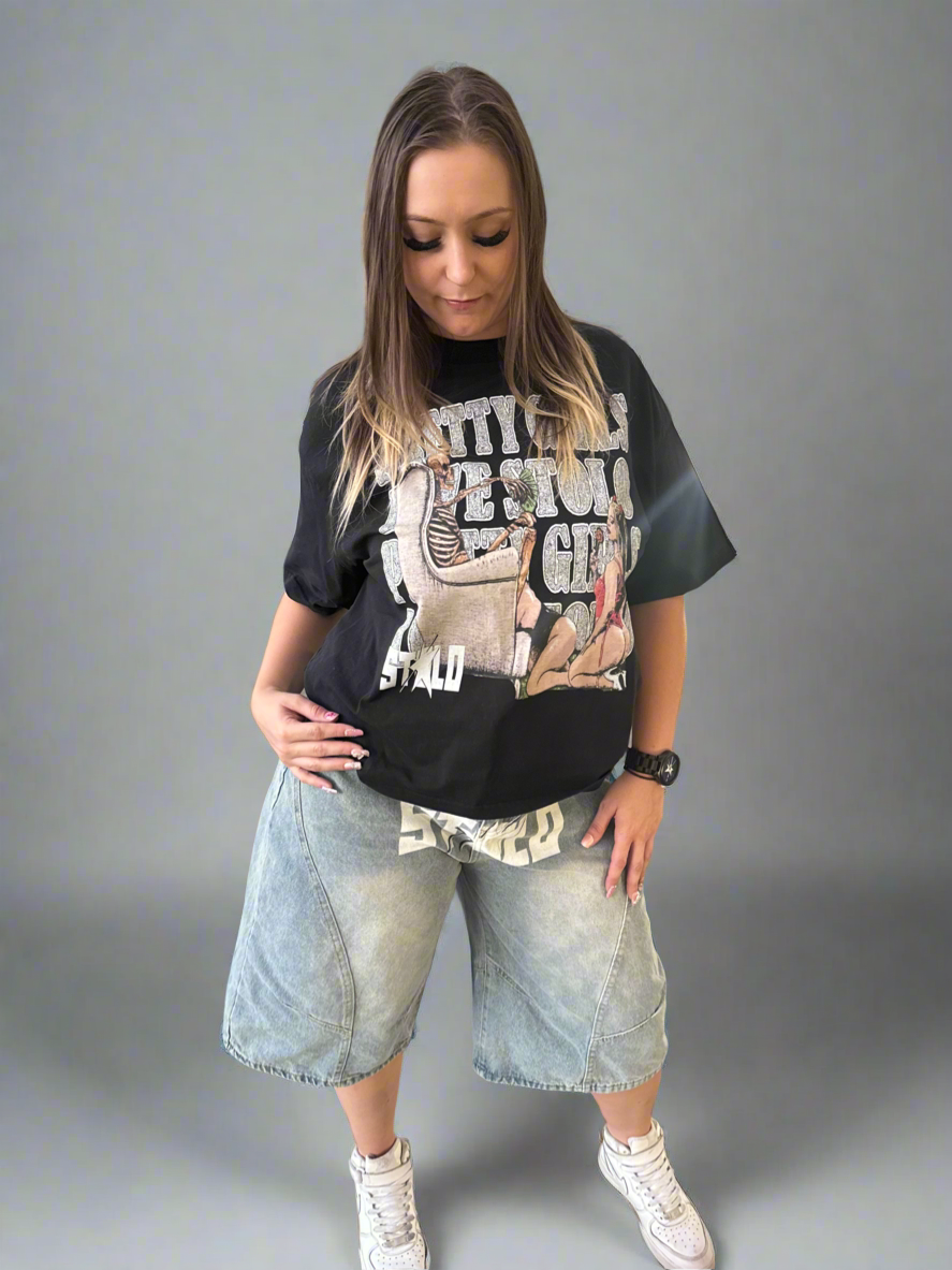 Stolo Clothing Co STARCHILD Unisex Wide-Leg Curved Blade Denim Shorts (JORTS)