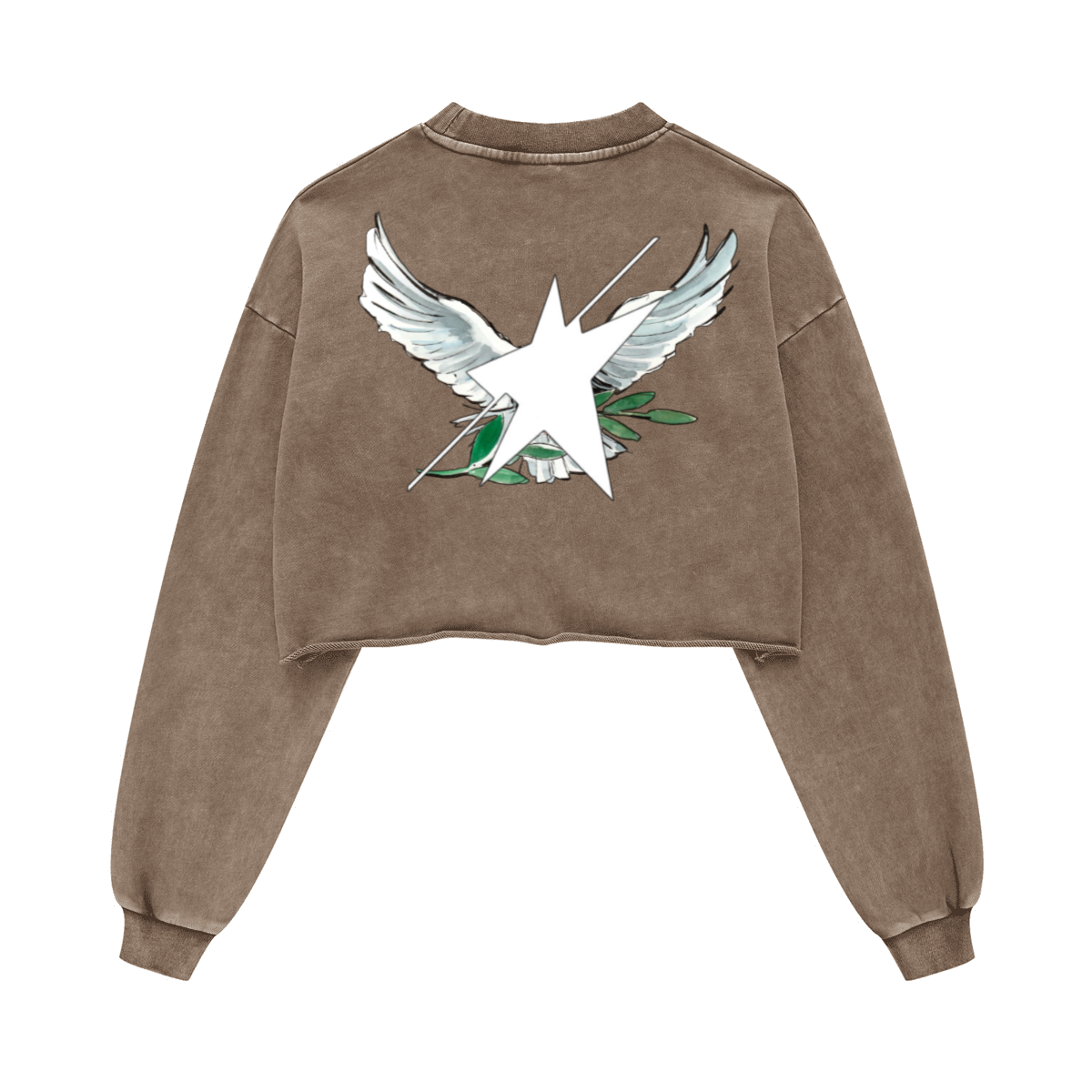 Stolo Clothing Co Birdies Washed Raw-Edge Cropped Heavyweight Tee