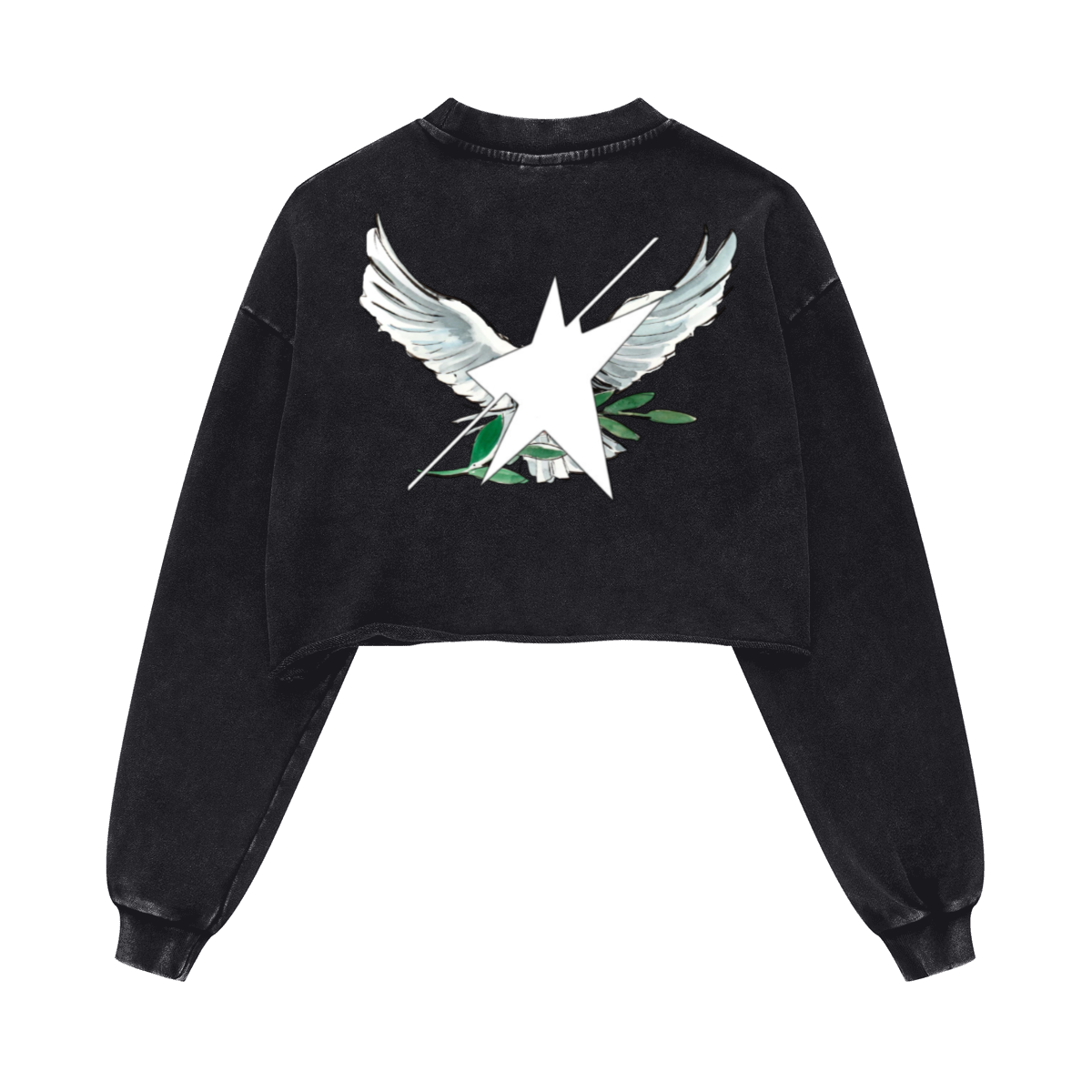 Stolo Clothing Co Birdies Washed Raw-Edge Cropped Heavyweight Tee