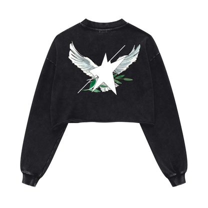 Stolo Clothing Co Birdies Washed Raw-Edge Cropped Heavyweight Tee