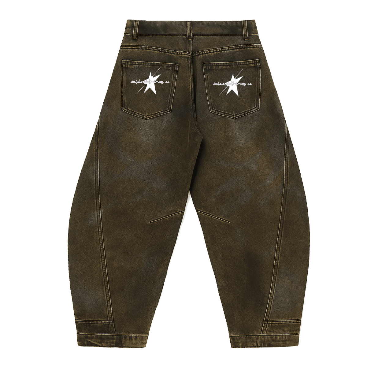 Stolo Clothing Co STARCHILD Reversed Bottom Washed Baggy Curve Blade Unisex Denim Jeans