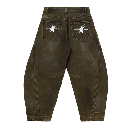 Stolo Clothing Co STARCHILD Reversed Bottom Washed Baggy Curve Blade Unisex Denim Jeans