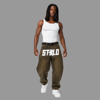 Stolo Clothing Co STARCHILD Reversed Bottom Washed Baggy Curve Blade Unisex Denim Jeans