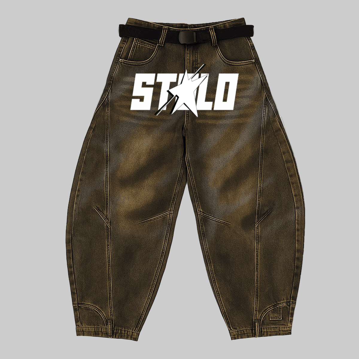 Stolo Clothing Co STARCHILD Reversed Bottom Washed Baggy Curve Blade Unisex Denim Jeans