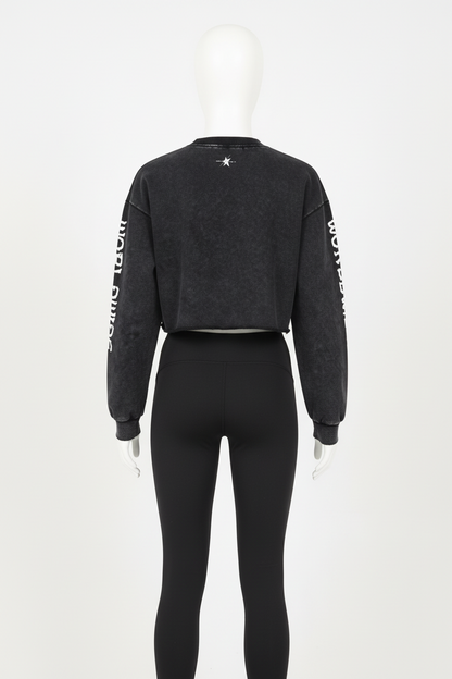 Stolo Clothing Co STARCHILD X WORLD WIDE Distressed Sun Faded Heavyweight Long Sleeve Crop Tee