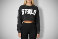 Stolo Clothing Co STARCHILD X WORLD WIDE Distressed Sun Faded Heavyweight Long Sleeve Crop Tee