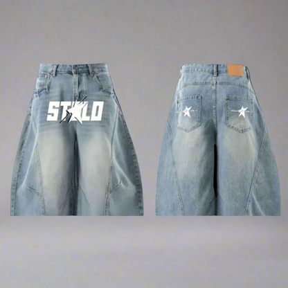 Stolo Clothing Co STARCHILD Unisex Wide-Leg Curved Blade Denim Shorts (JORTS)