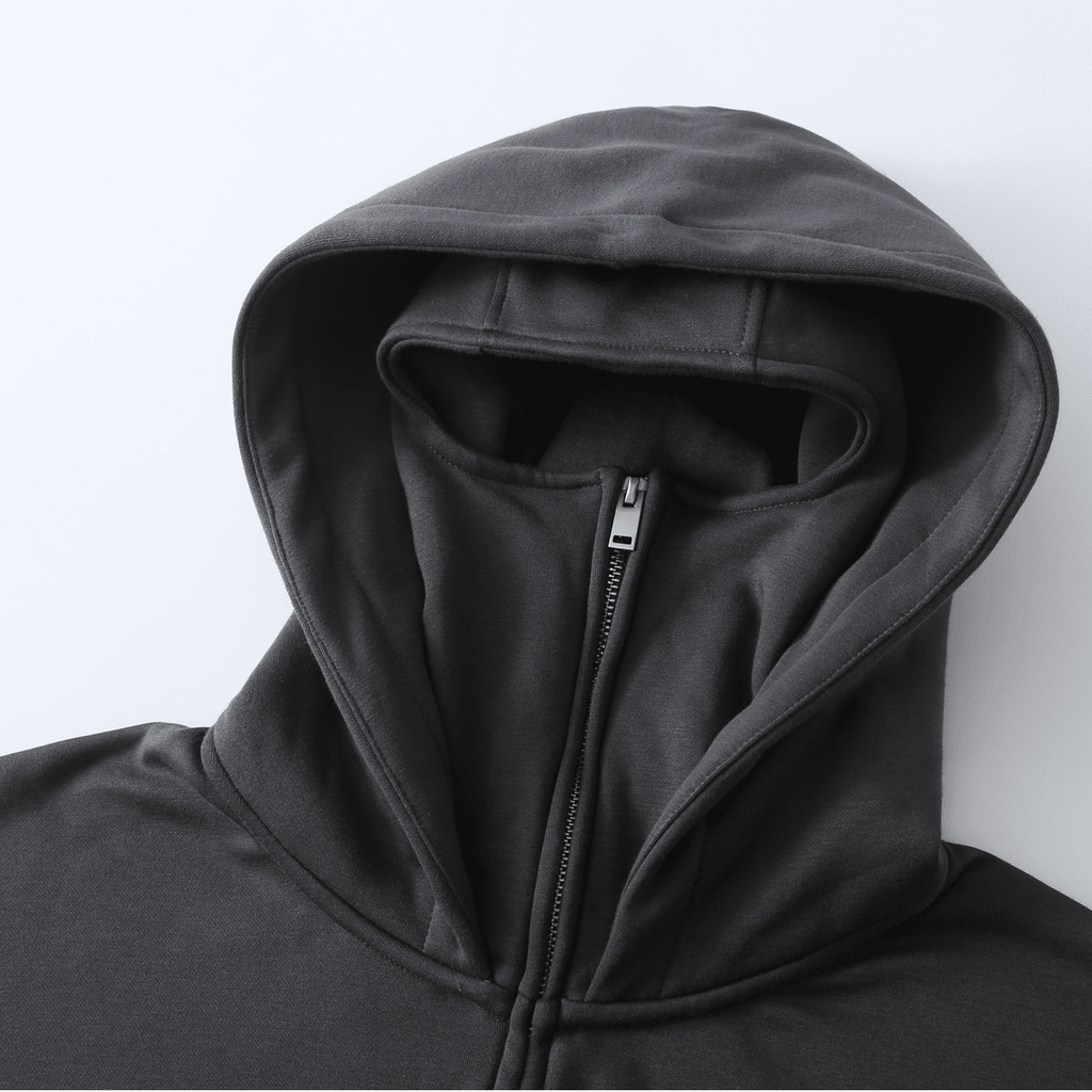 Stolo Clothing Co MASK ON Logo Heavyweight Masked Double Zip Hoodie（340GSM）