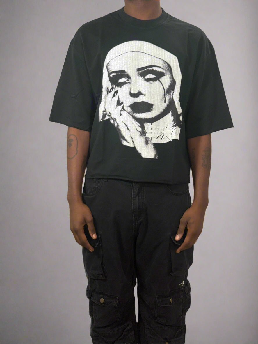 Stolo Clothing Co EVIL NUN French Terry Raw Edge Tee