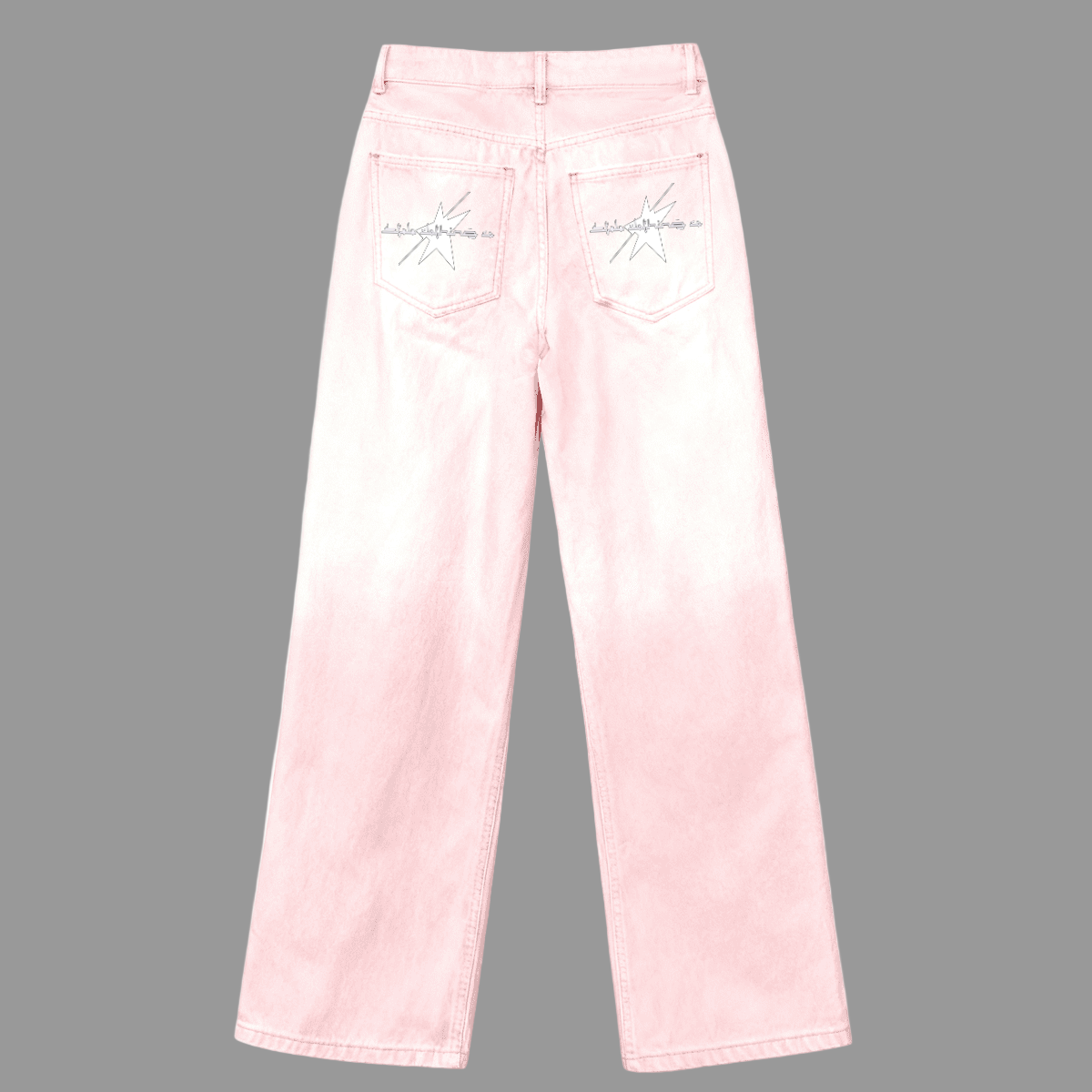 Stolo Clothing Co STARCHILD PINK & GREEN Baggy Straight-Leg Washed Denim Jeans