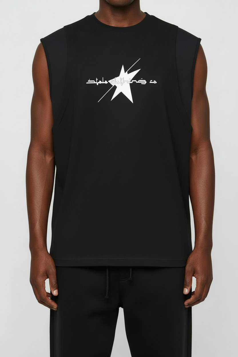 Stolo Clothing Co LOGO Spliced Panel Sleeveless Muscle Tee