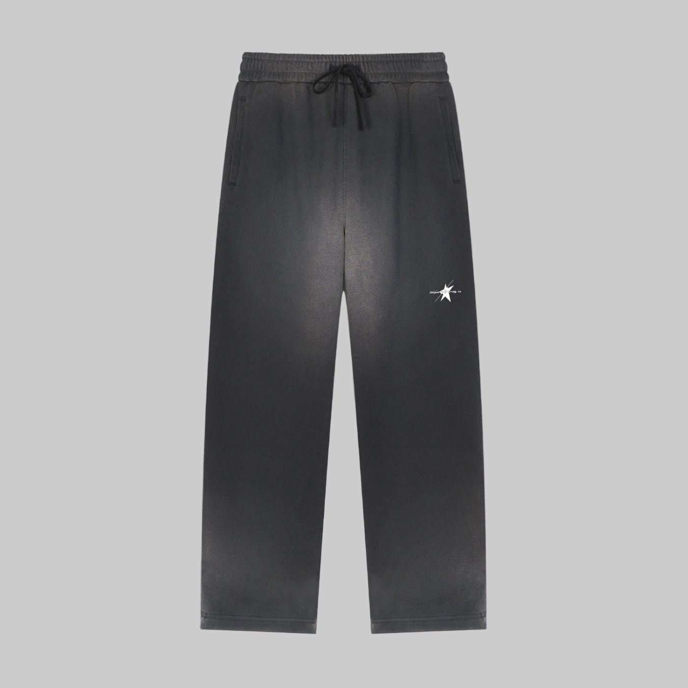 Stolo Clothing Co LOGO Sun Faded Raw Edge Straight-Leg Sweatpants