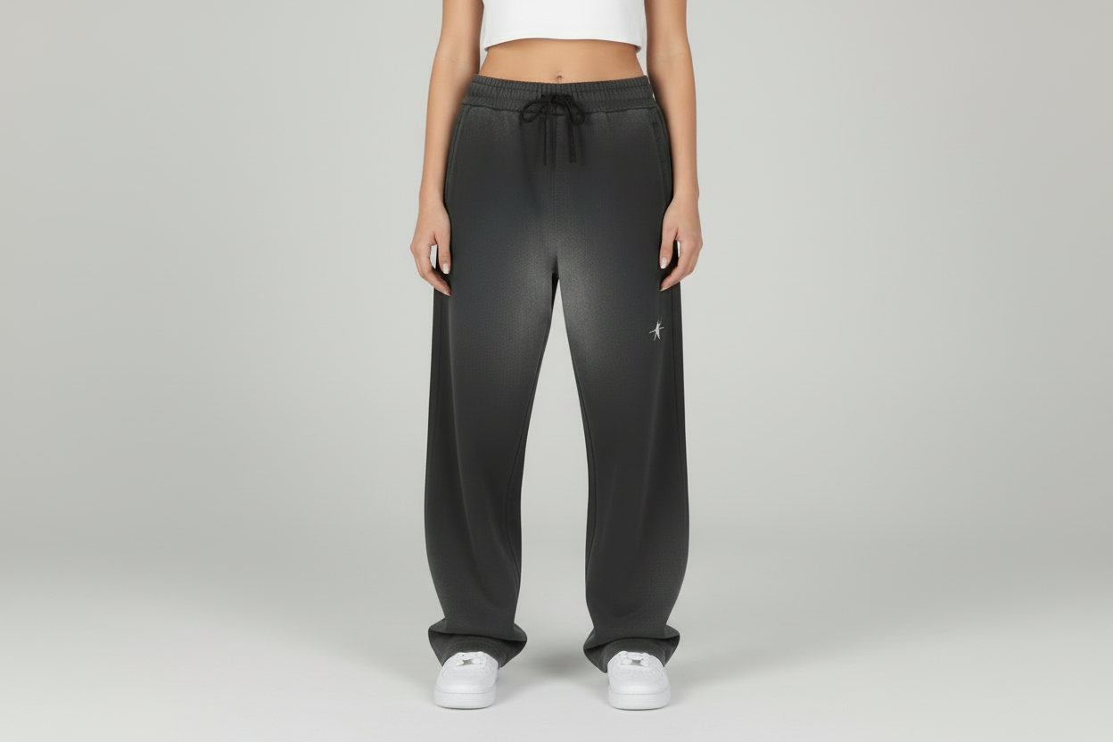 Stolo Clothing Co LOGO Sun Faded Raw Edge Straight-Leg Sweatpants