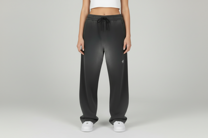 Stolo Clothing Co LOGO Sun Faded Raw Edge Straight-Leg Sweatpants